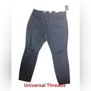 UNIVERSAL THREAD Plus Size Gray Smooth Sculpt Distressed High Rise Skinn…